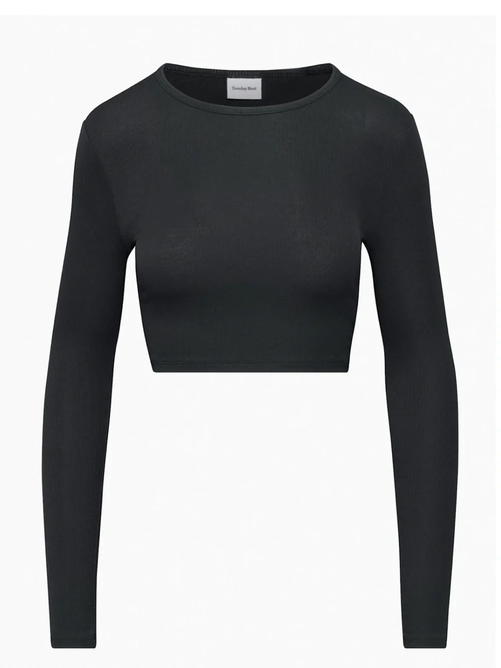 Aritzia Sunday Best Women's Black Long-Sleeve Crop Top